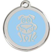 Médaille bleu ciel motif Chien