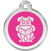 Médaille Red Dingo rose bonbon motif Chien