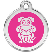 Médaille rose bonbon motif chien