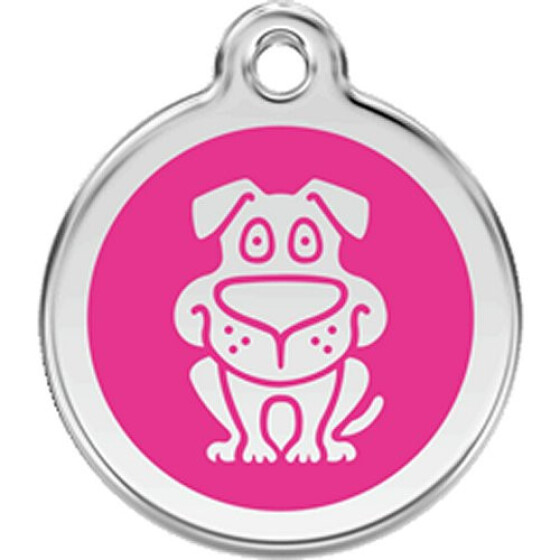 Médaille Red Dingo rose bonbon motif Chien