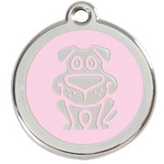 Médaille rose clair motif Chien