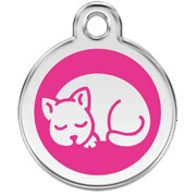 Médaille Red Dingo rose bonbon motif Chat