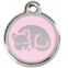 Petite médaille rose clair motif chat