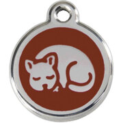 Médaille Red Dingo marron motif Chat