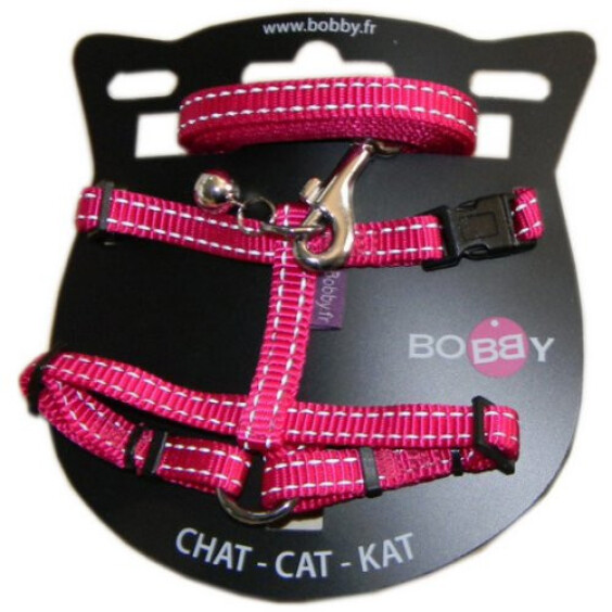 Kit harnais et laisse Safe rose facile à mettre anti fugue
