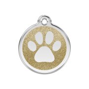 Médaille avec paillettes or motif Patte