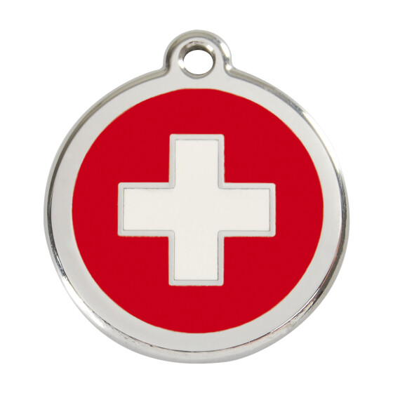 Médaille ronde Red Dingo drapeau Suisse