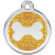 Médaille avec paillettes or motif Os