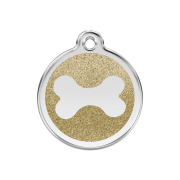 Médaille or motif os