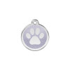 Médaille argent à paillettes motif patte