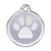 Médaille argent à paillettes motif patte