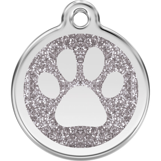 Médaille argent à paillettes motif patte