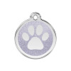 Médaille argent à paillettes motif patte