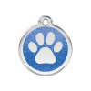 Médaille avec paillettes bleu foncé motif patte