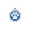 Médaille avec paillettes bleu foncé motif patte