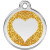 Médaille avec paillettes or motif Cœur