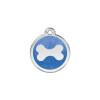 Médaille avec paillettes bleu foncé motif os