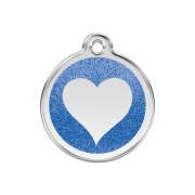 Médaille avec paillettes bleu foncé motif Cœur