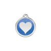Médaille avec paillettes bleu foncé motif cœur