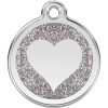 Médaille argentée motif cœur