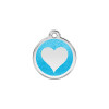 Médaille bleue turquoise motif cœur