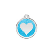 Médaille bleue turquoise motif cœur