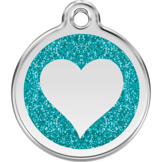 Médaille bleue turquoise motif cœur