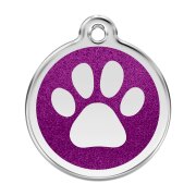 Médaille avec paillettes violet motif Patte