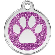 Médaille avec paillettes violet motif Patte
