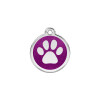 Médaille violet motif patte avec paillettes