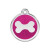 Médaille à paillettes rose bonbon motif os