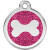 Médaille à paillettes rose bonbon motif os