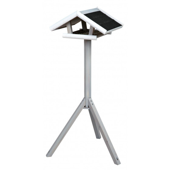 Mangeoire oiseau Natura sur pied noir et blanc