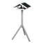Mangeoire oiseau sur pied noir et blanc
