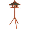 Mangeoire oiseau sur pied hexagonale en bois