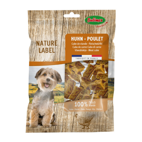 Friandise naturelle pour chien morceaux de poulet 150 g Bubimex
