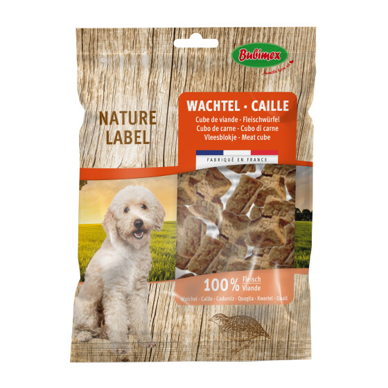 Friandise chien naturelle morceaux de caille