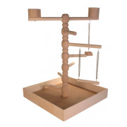 Tour de jeu perruche en bois