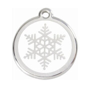 Médaille chien Gravée flocon de neige