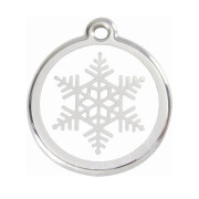 Médaille chien Gravée flocon de neige