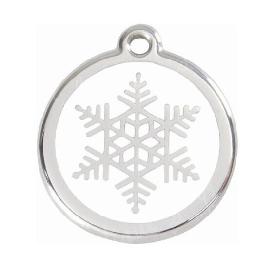Médaille chien gravée flocon de neige