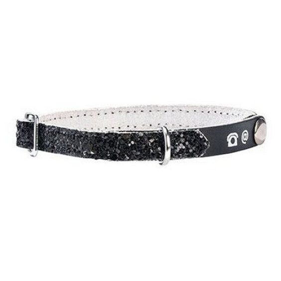 Collier personnalisé porte-adresse Party noir pour chat