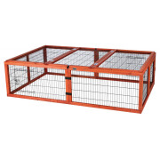 Enclos lapin extérieur en pin avec toit Natura