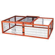 Enclos lapin extérieur en pin avec toit Natura