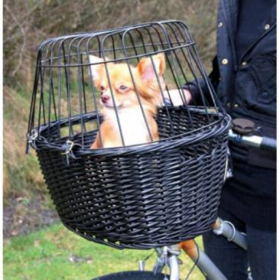 Panier vélo chien osier noir