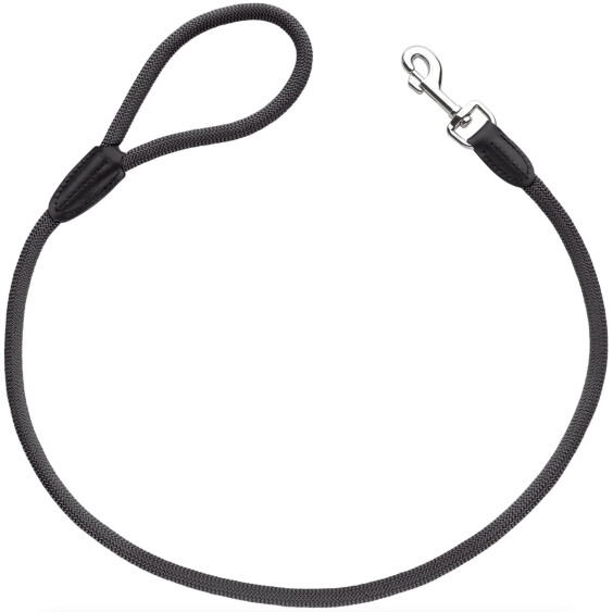 Laisse en corde Freestyle noire extra longue pour chien Hunter