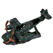 Décor aquarium épave d'avion 35 cm