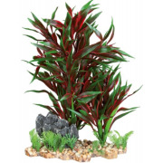 Plante plastique bicolore aquarium 28 cm