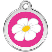 Médaille pour chien Marguerite rose