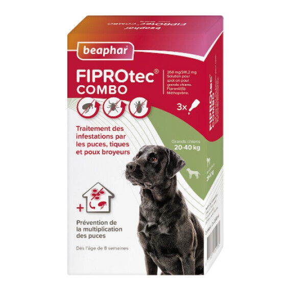 Fiprotec Combo chien large 20 à 40 kg Beaphar